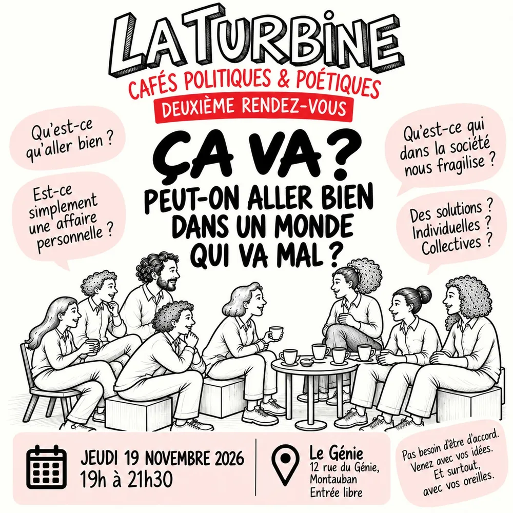 Affiche du prochain café : Ça va ? Peut-on aller bien dans un monde qui va mal ?
