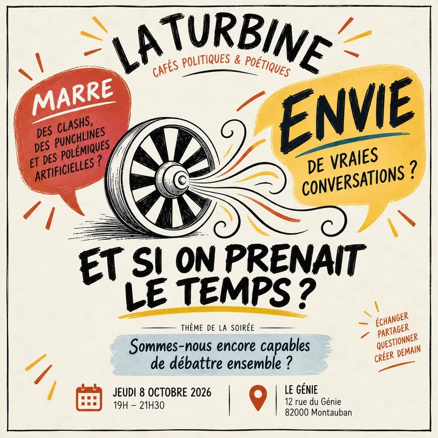 Affiche : Et si on prenait le temps ? Marre des clashs et des polémiques artificielles, envie de vraies conversations.